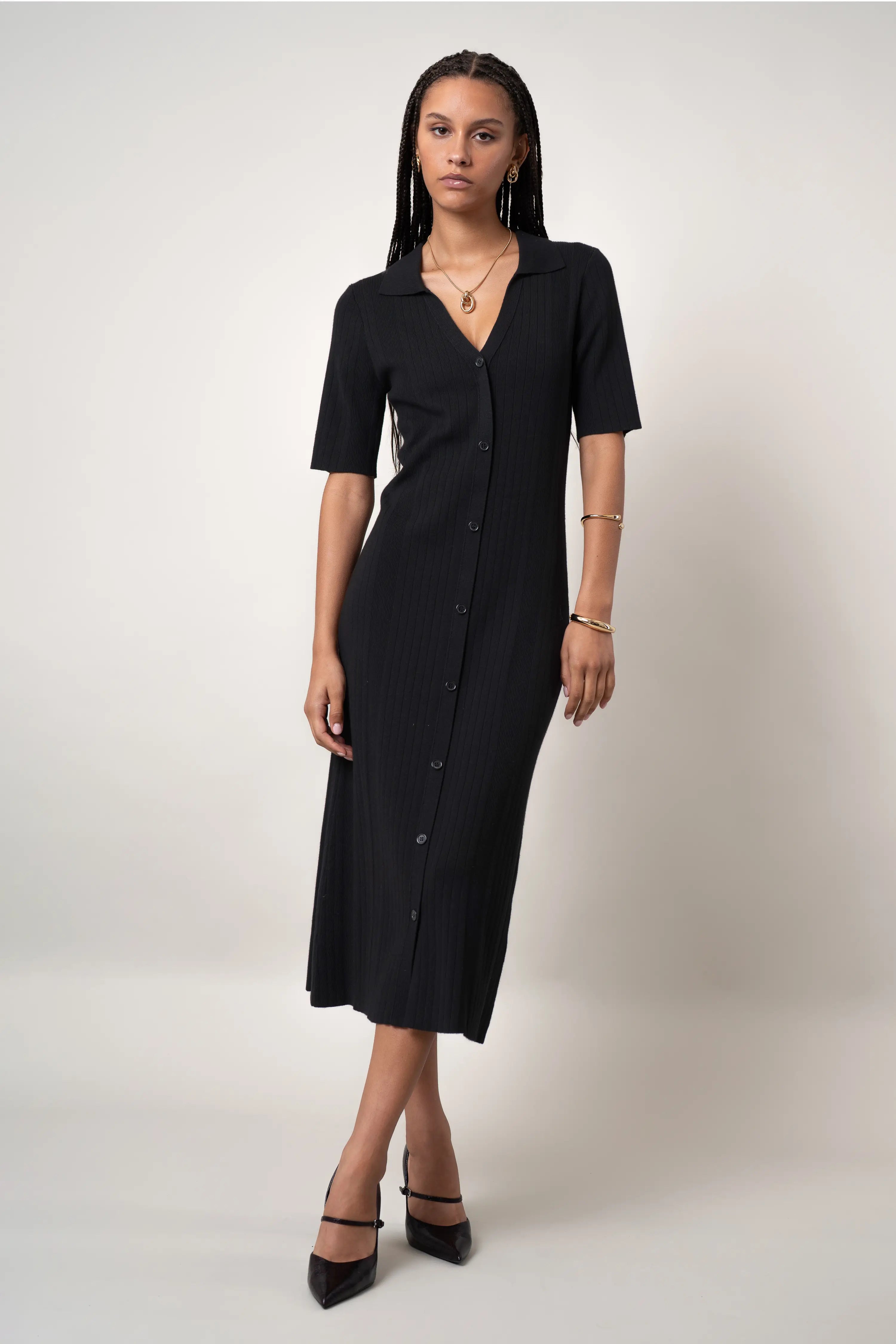 The Button-Front Polo Dress