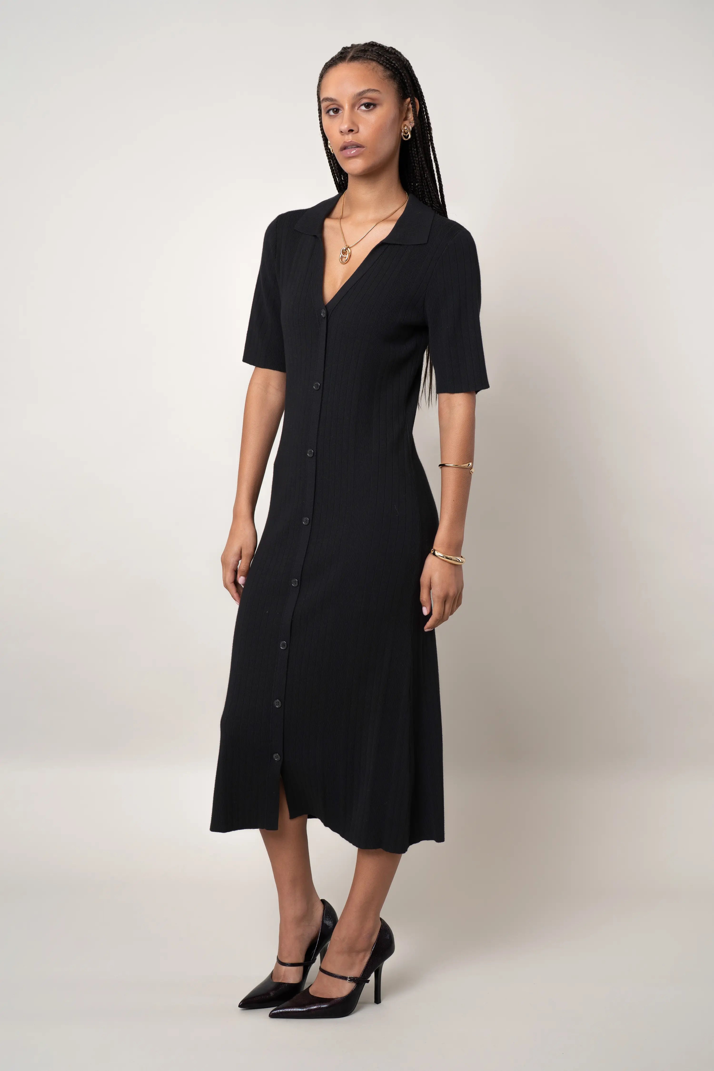 The Button-Front Polo Dress
