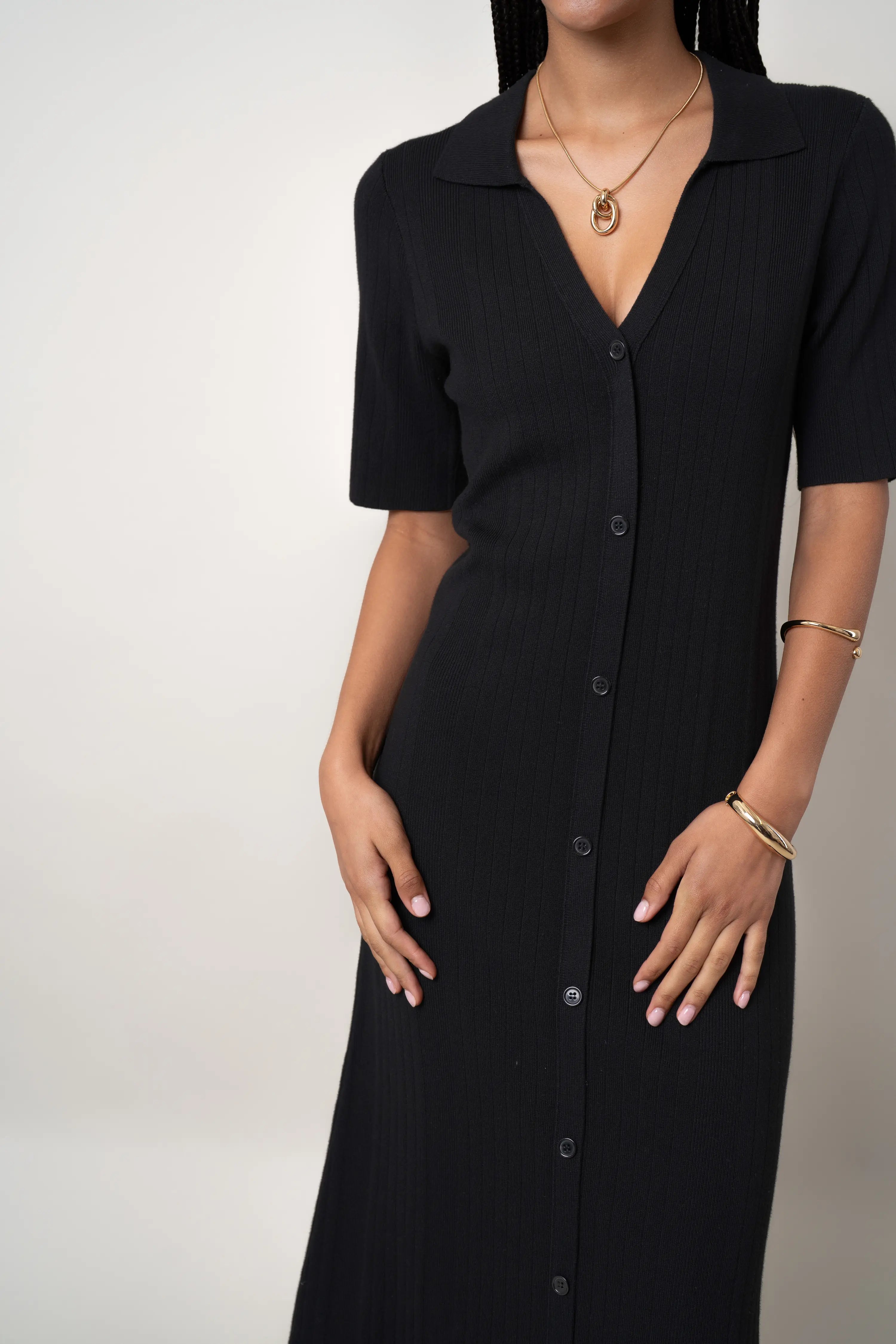 The Button-Front Polo Dress