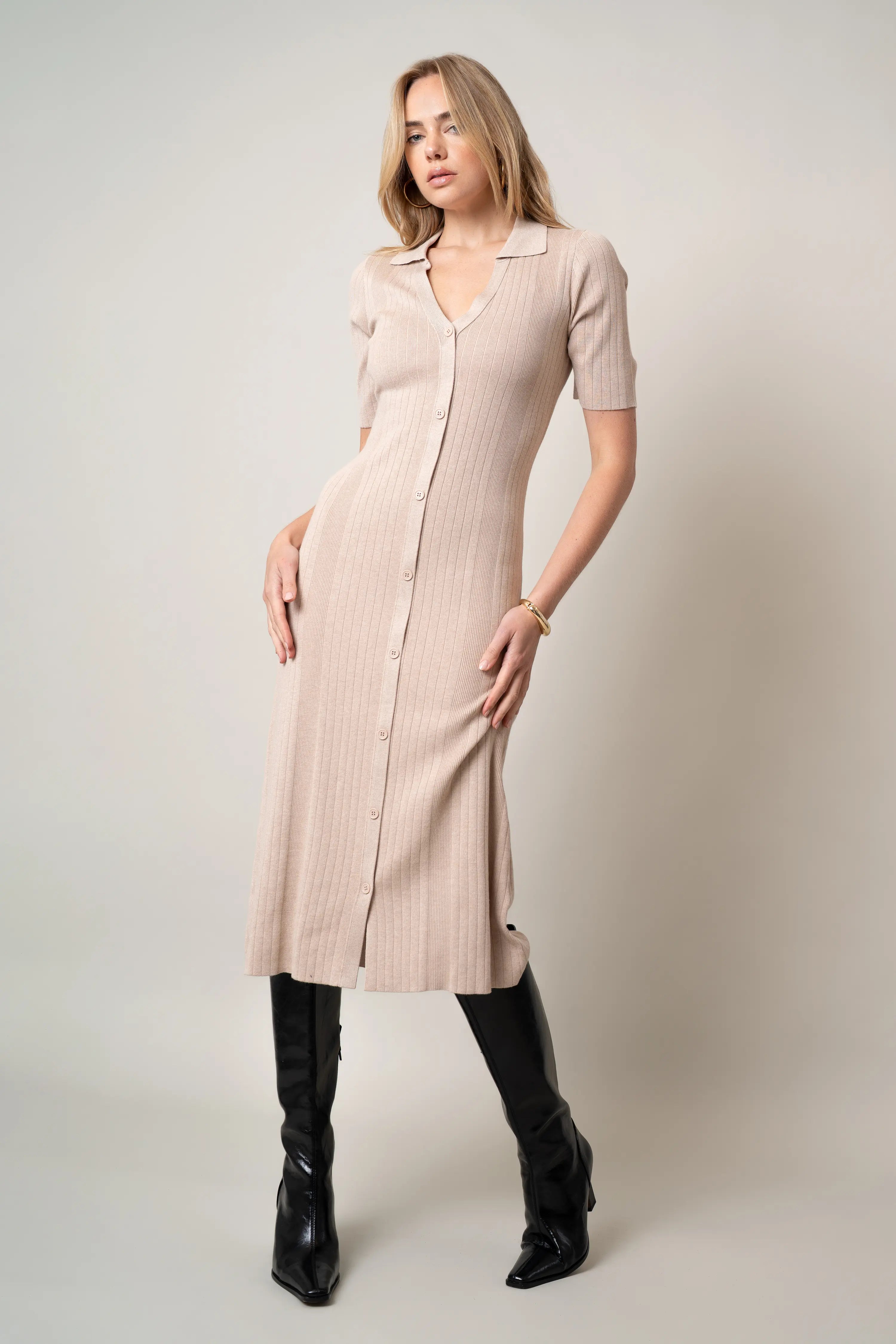 The Button-Front Polo Dress