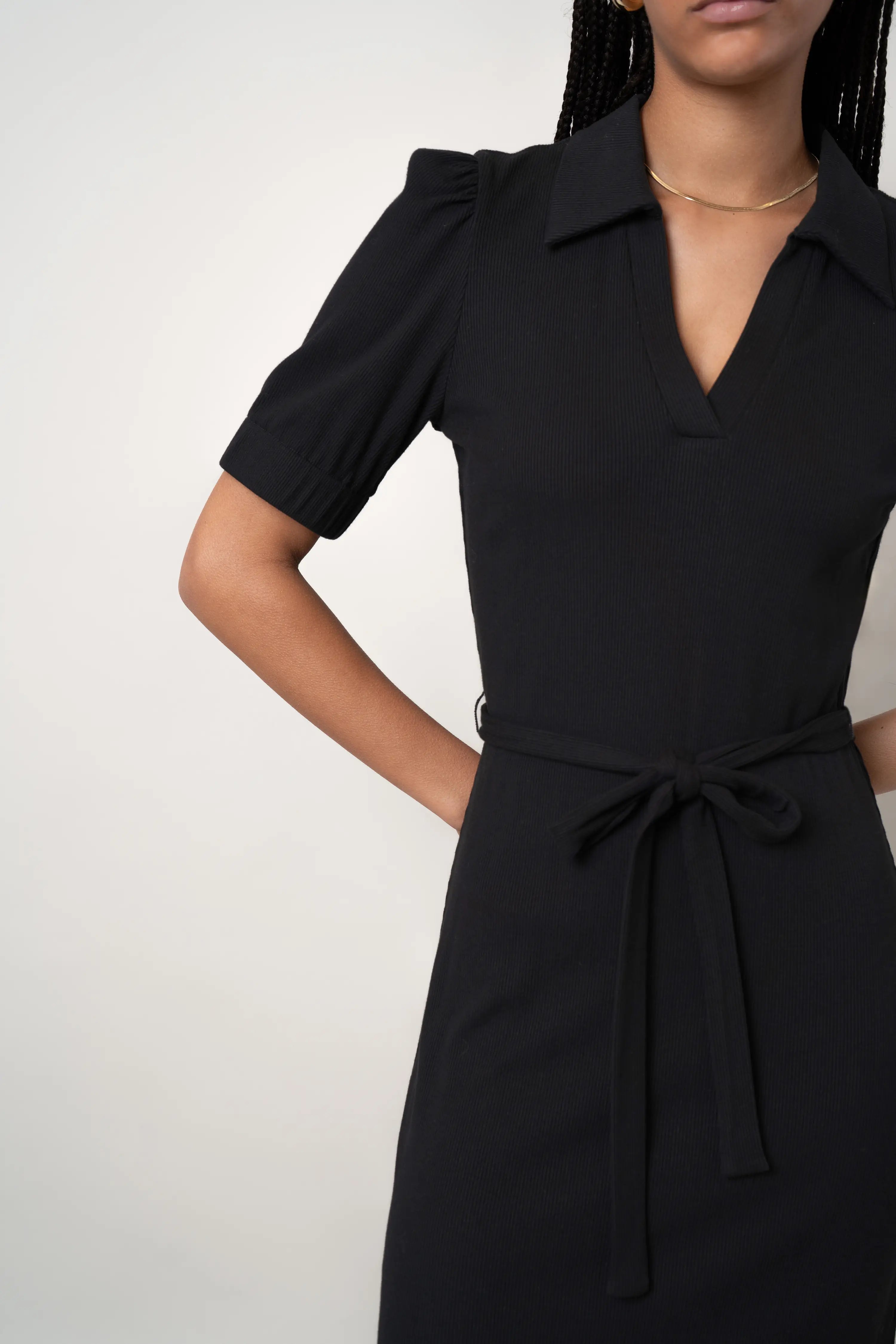 The Belted Knit Midi Dress