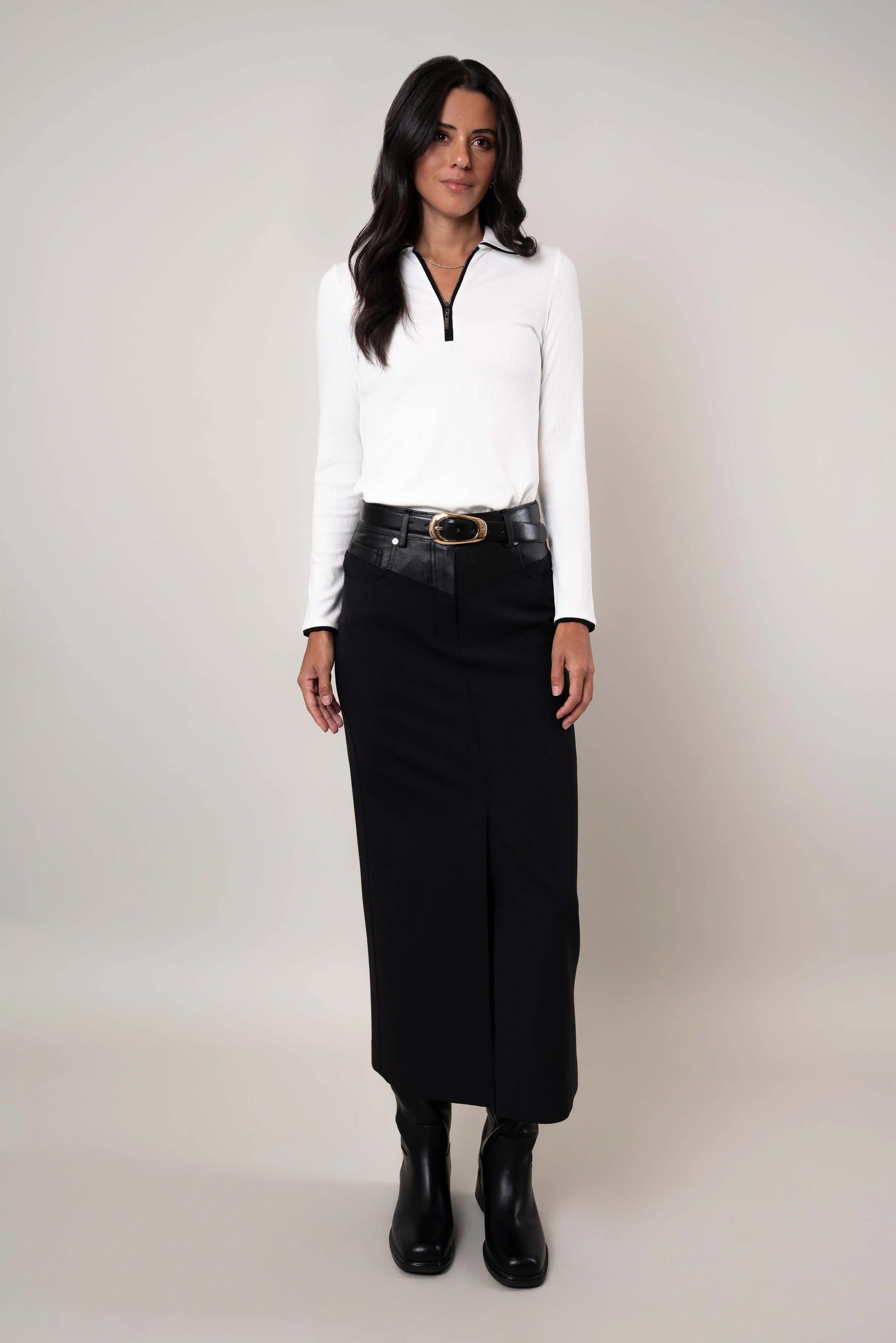 The Contrast Trim Zip Top